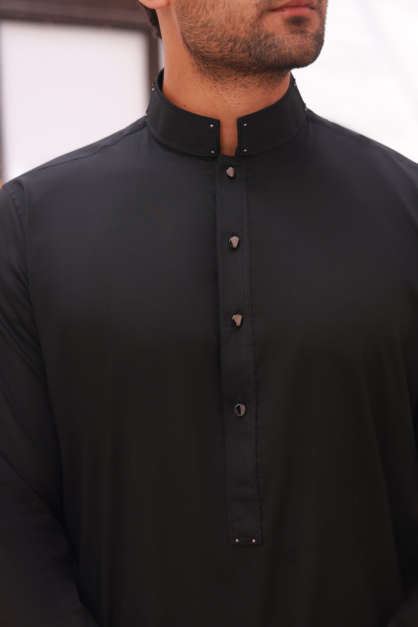 Black Designer Stitched Kameez Shalwar