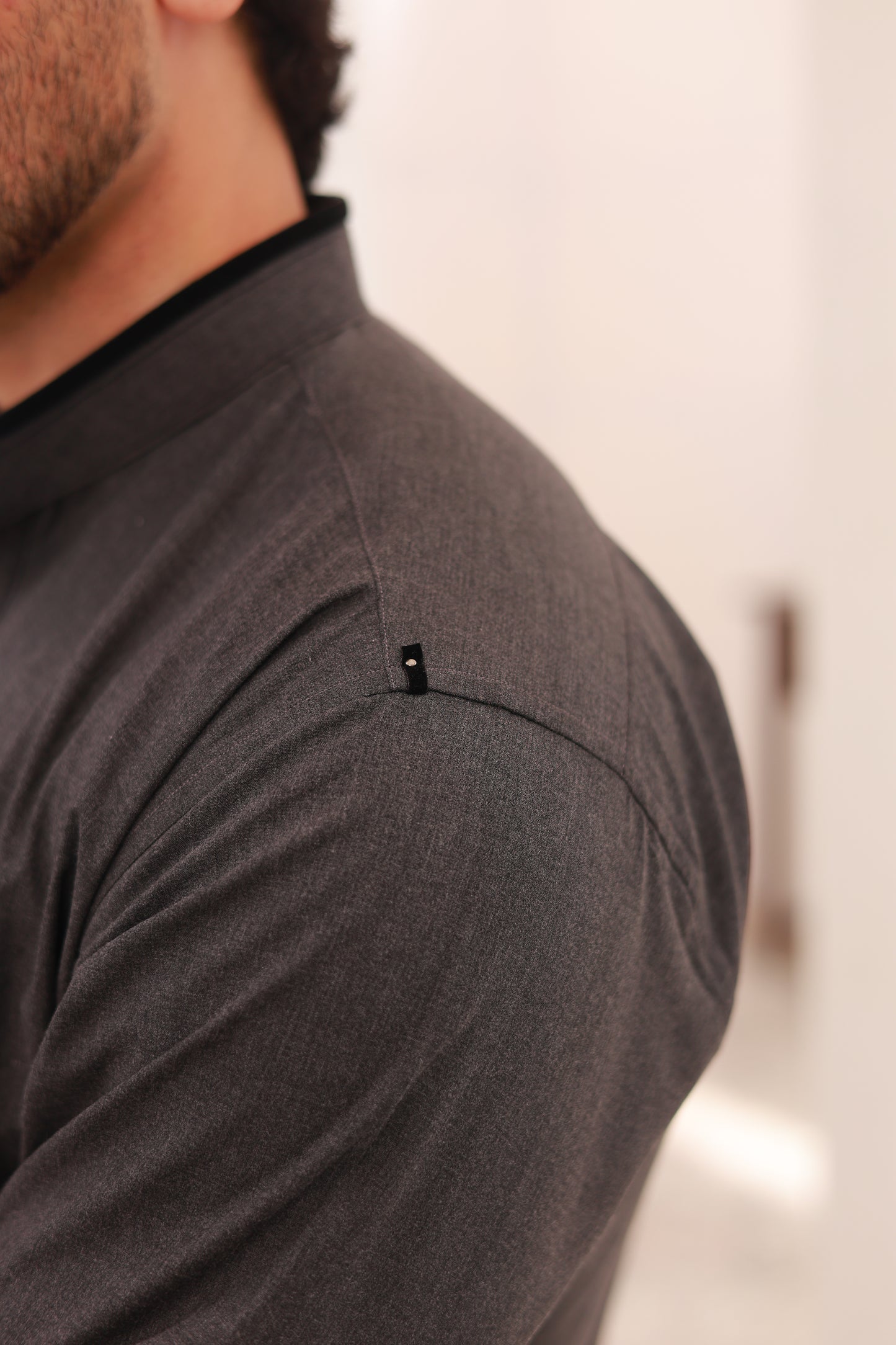 Gray Self-Textured Stitched Kameez Shalwar