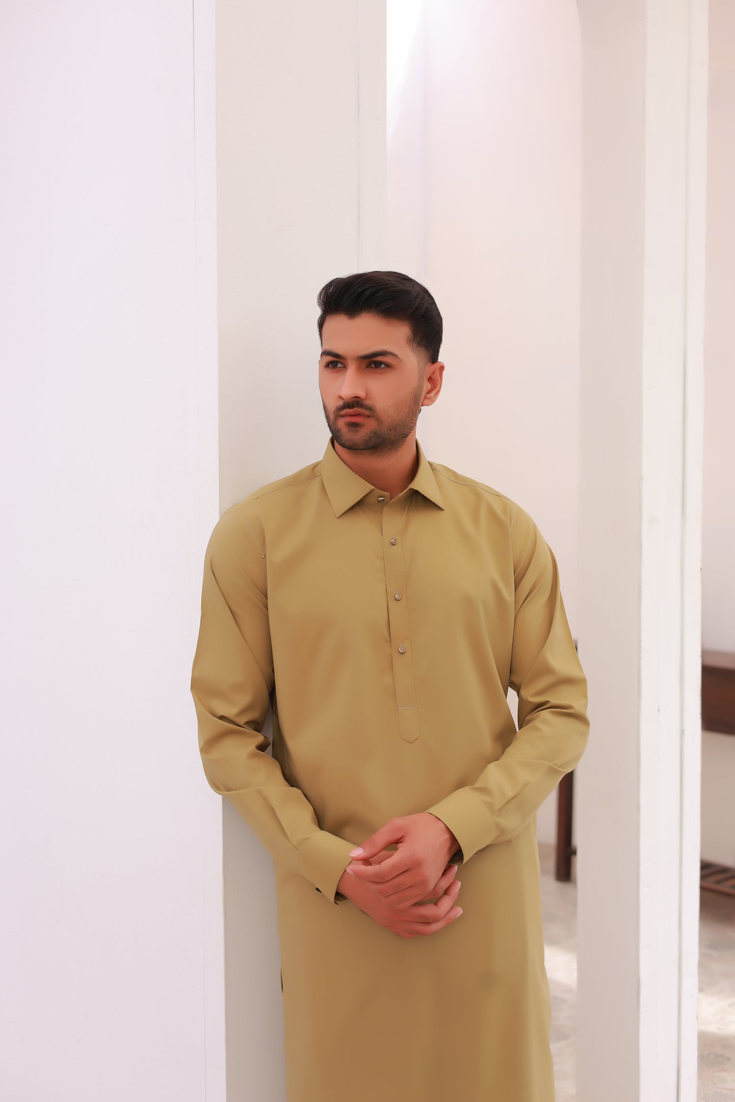 Mustard Wash n Wear Kameez Shalwar