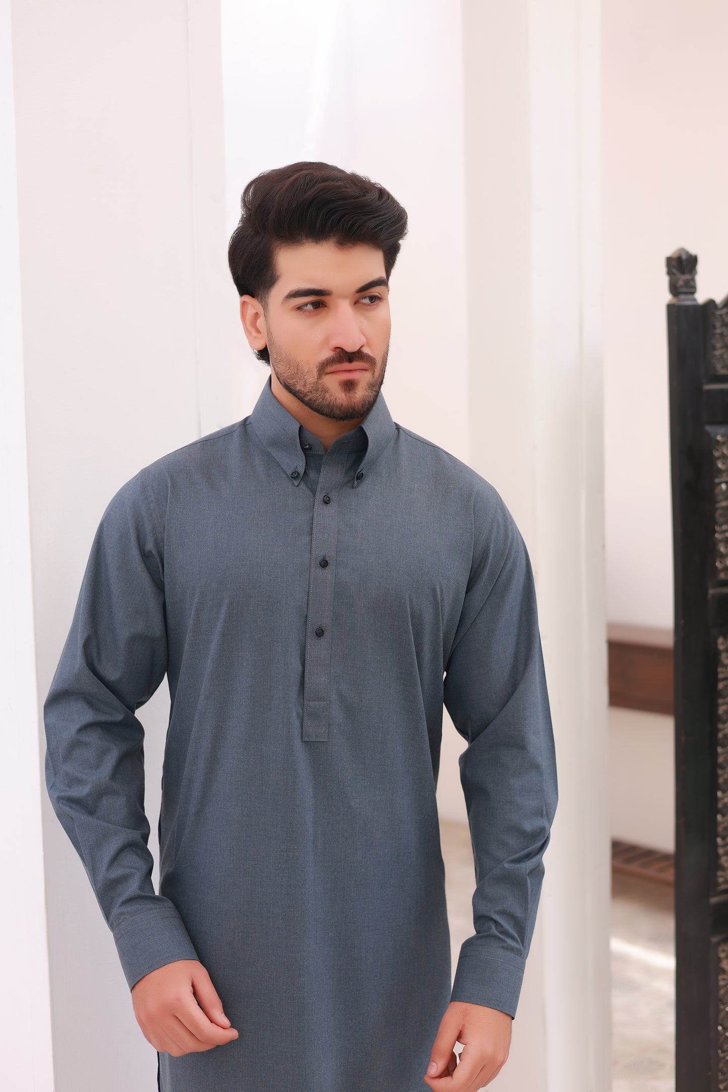 Teal Blue Wash n Wear Kurta Pajama