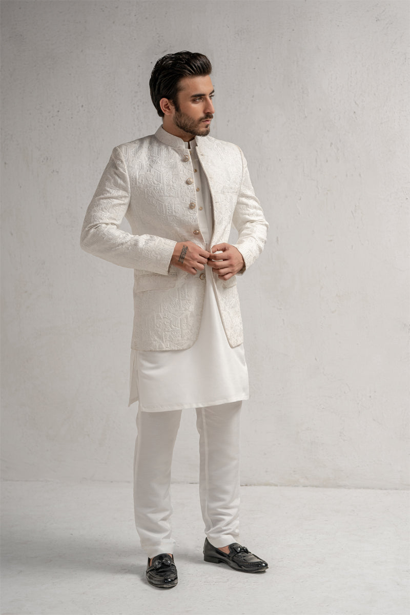 White Embroidered Prince Coat