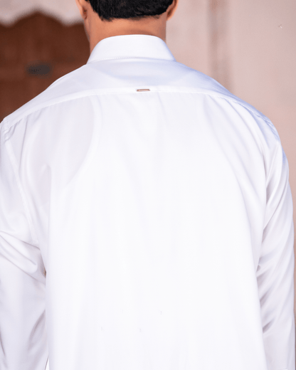 Off-White Premium Boski Suit – Studded Patchwork & Metal Button Detail (Stitched) Shalwar Kameez