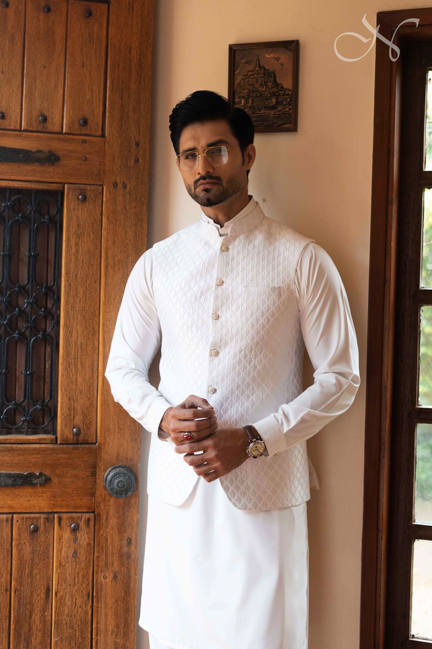 White Embroidered Waistcoat