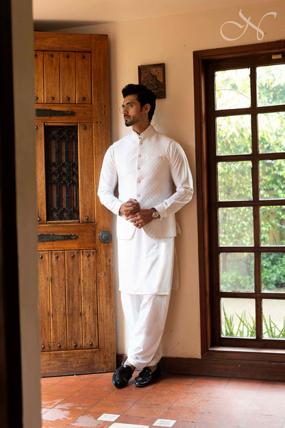 White Embroidered Waistcoat