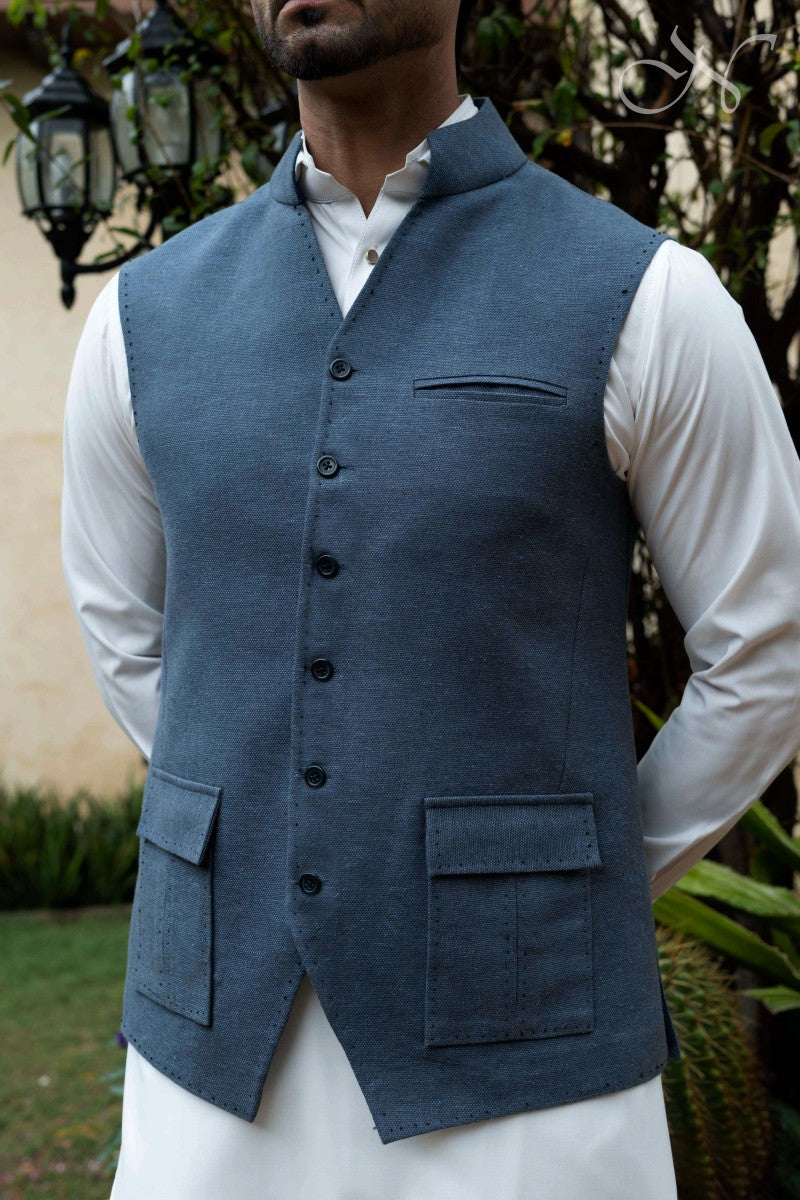 Blue Designer Waistcoat