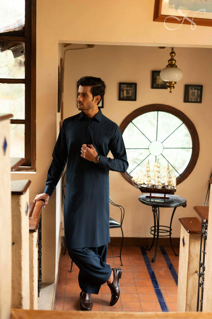 Dark Zink Kameez Shalwar