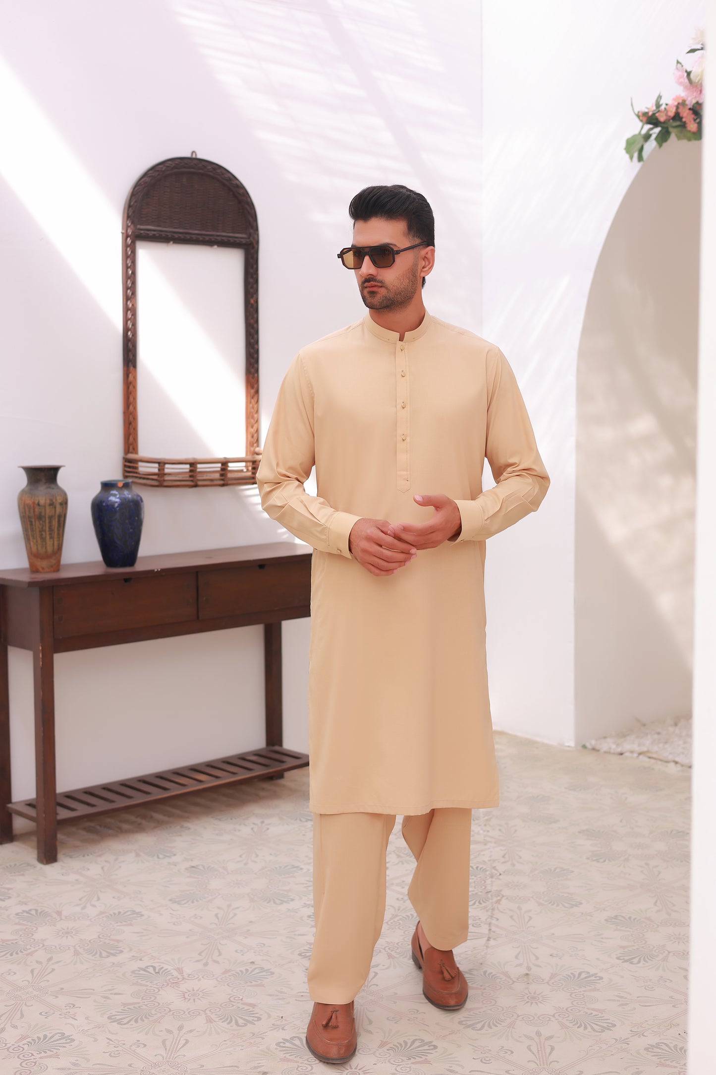Beige Kameez Shalwar