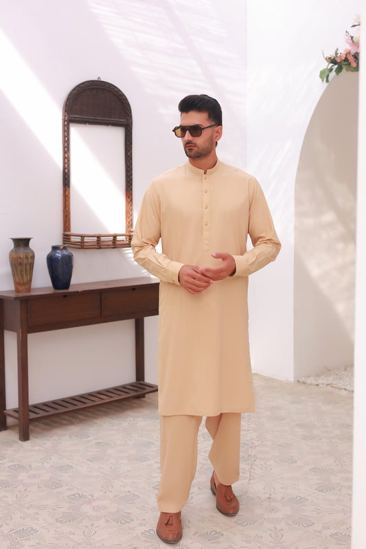 Beige Kameez Shalwar