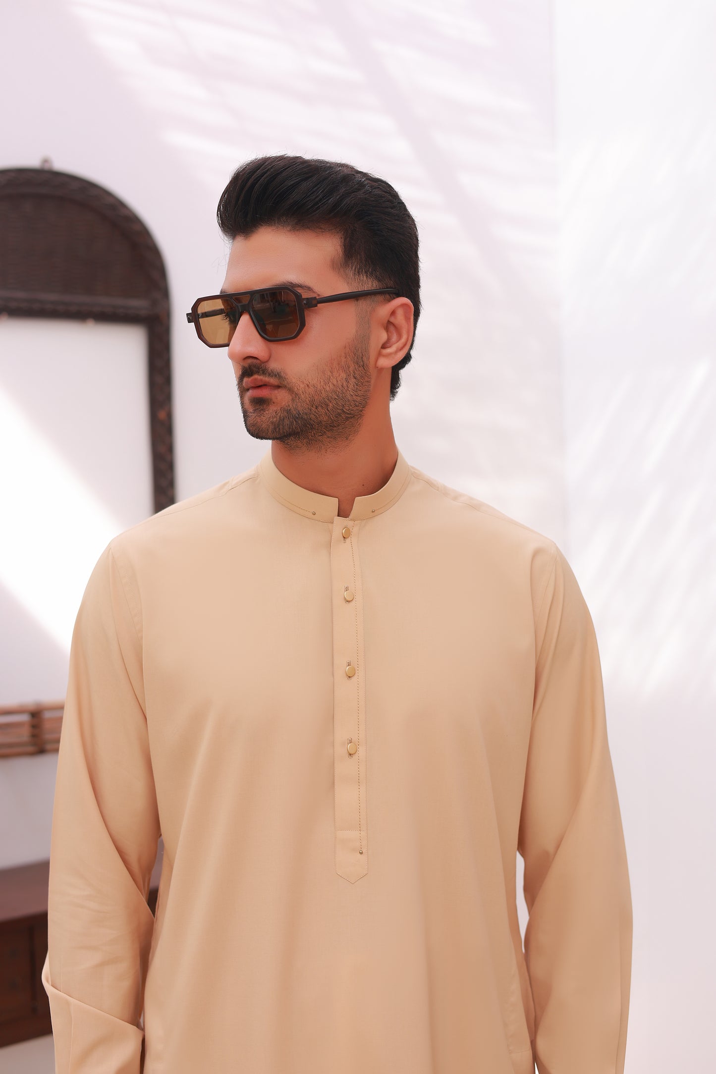 Beige Kameez Shalwar