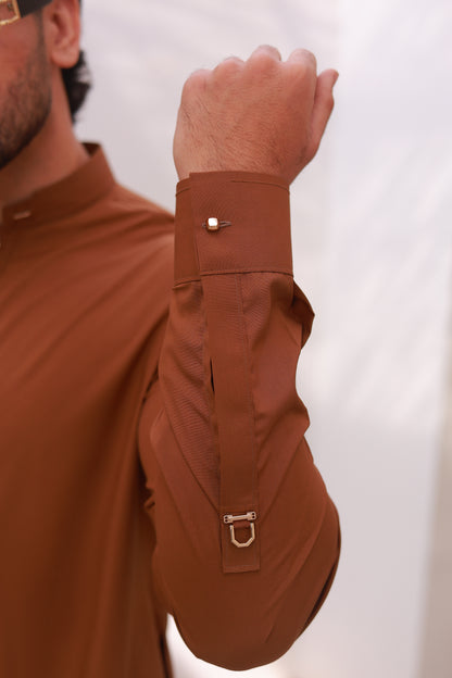 Tan Stitched Kameez Shalwar