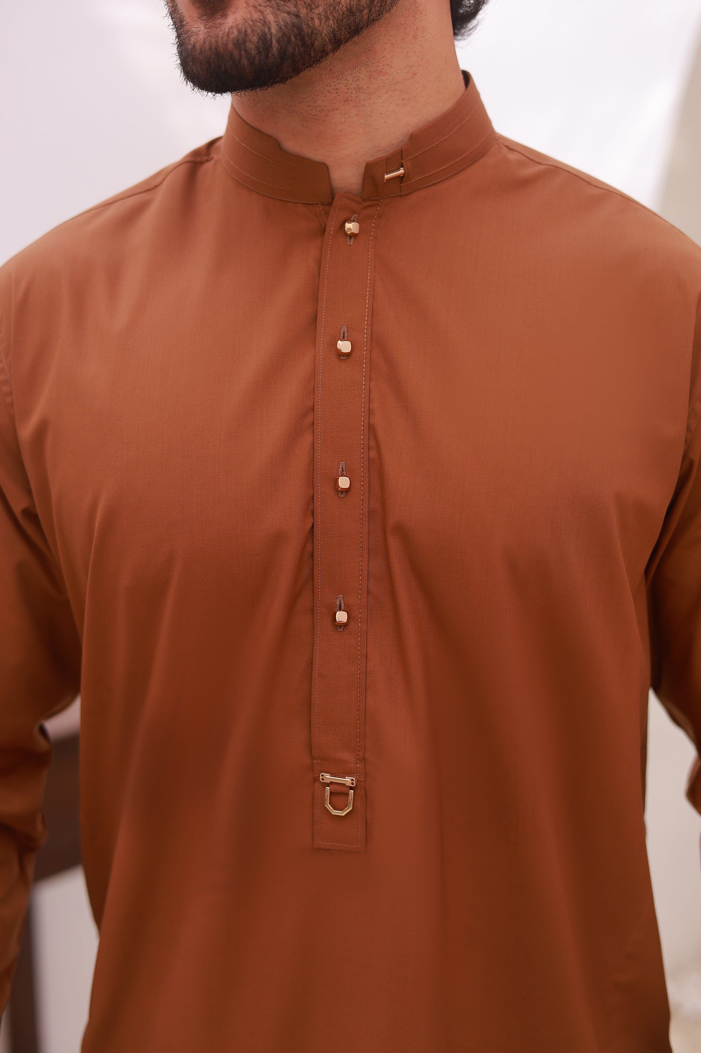 Tan Stitched Kameez Shalwar