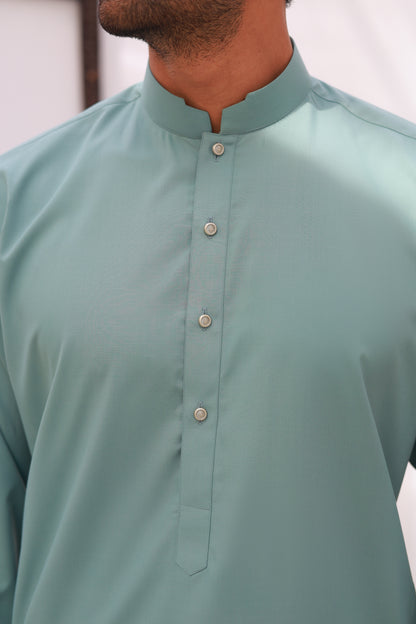 Premium Sea Green Stitched Kameez Shalwar
