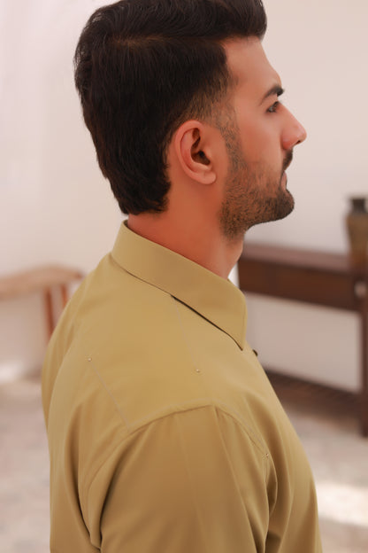 Mustard Wash n Wear Kameez Shalwar