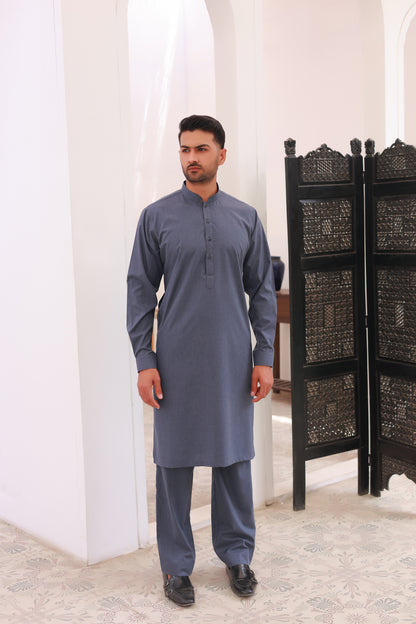 Ocean Blue Wash n Wear Kurta Pajama