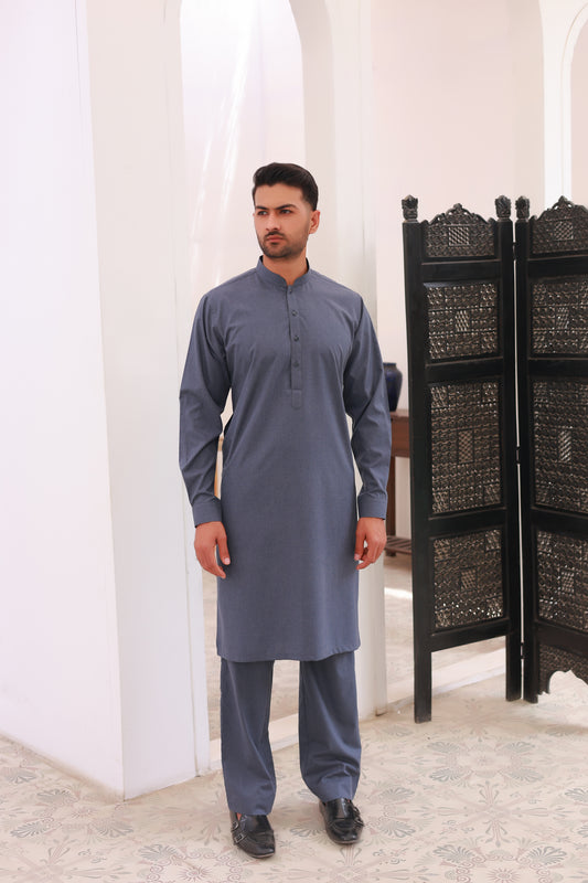 Ocean Blue Wash n Wear Kurta Pajama