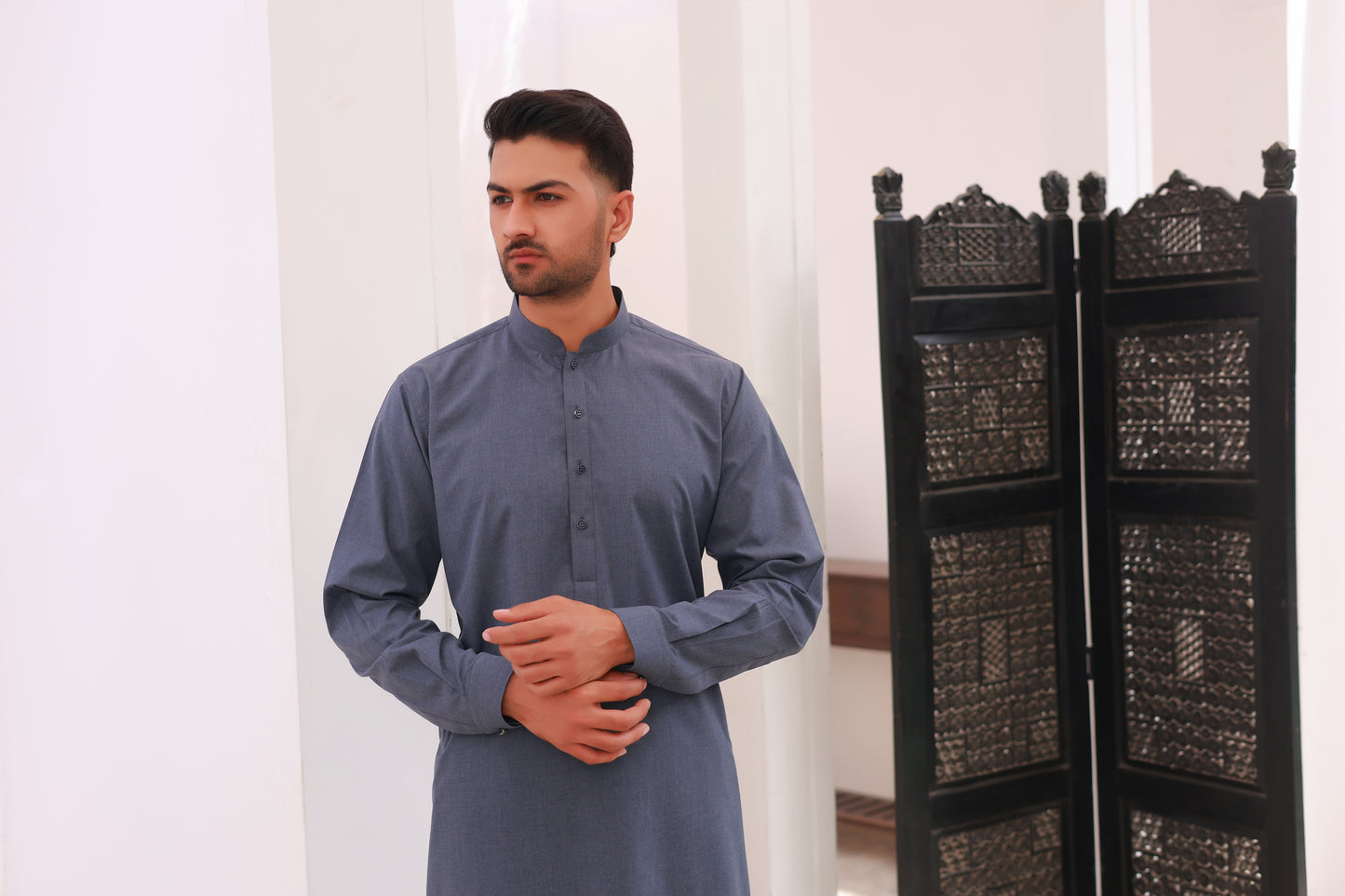 Ocean Blue Wash n Wear Kurta Pajama