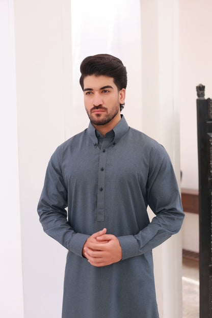 Teal Blue Wash n Wear Kurta Pajama
