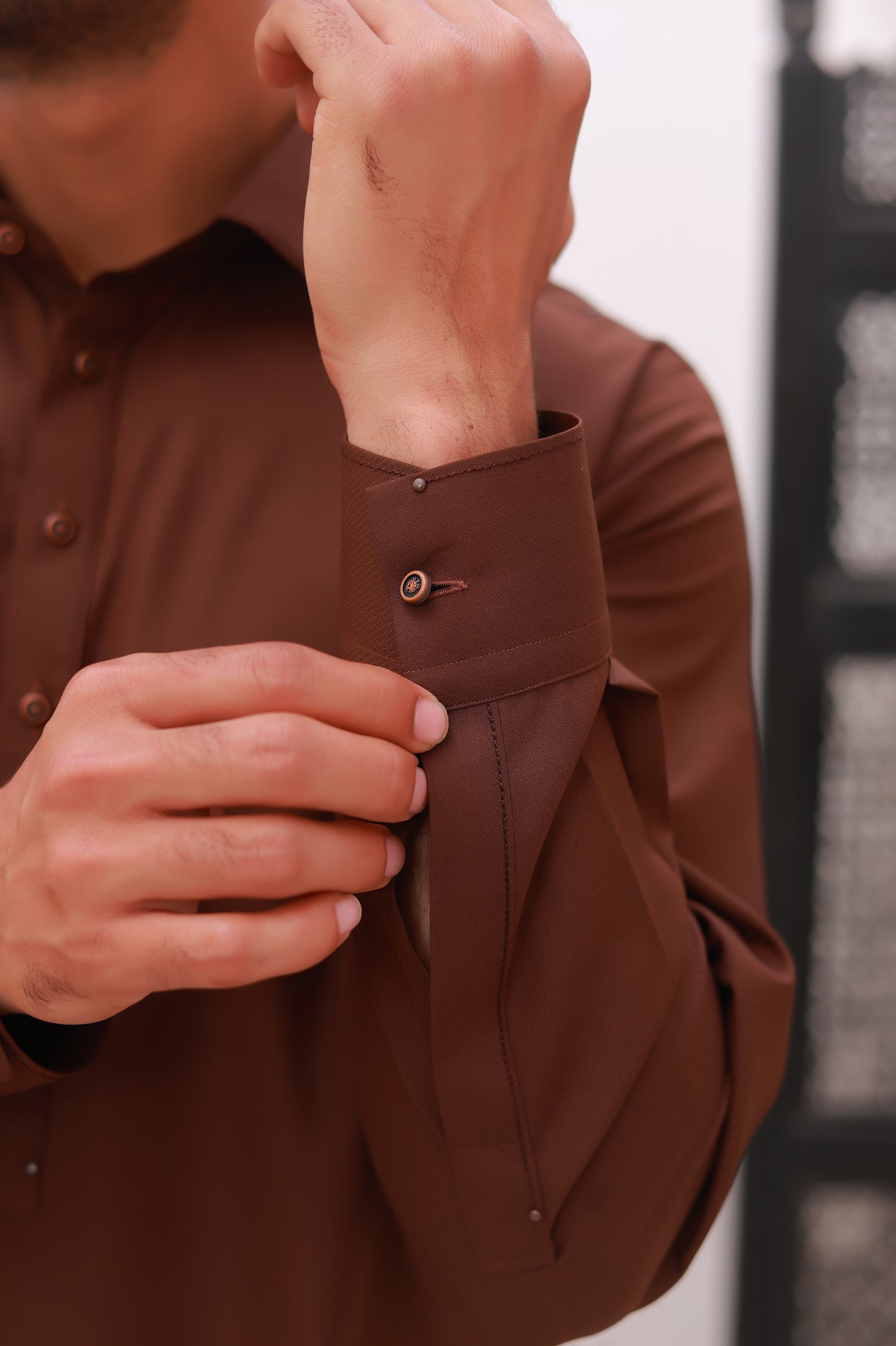 Rust Wash n Wear Kurta Pajama