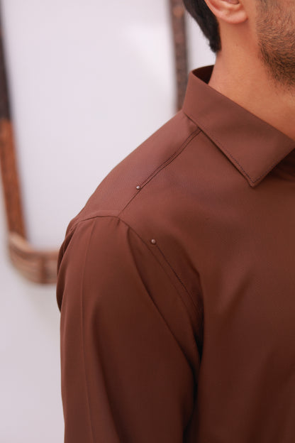 Rust Wash n Wear Kurta Pajama