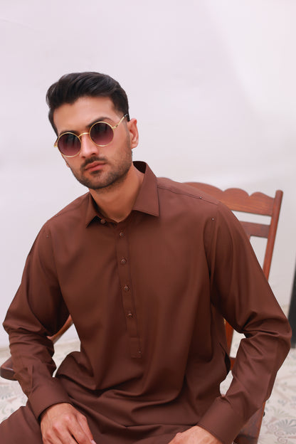 Rust Wash n Wear Kurta Pajama