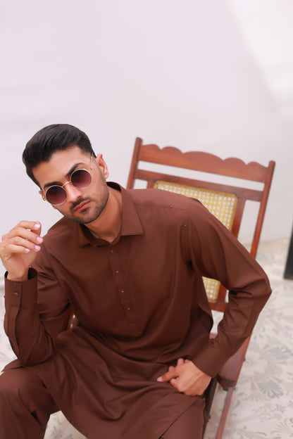 Rust Wash n Wear Kurta Pajama