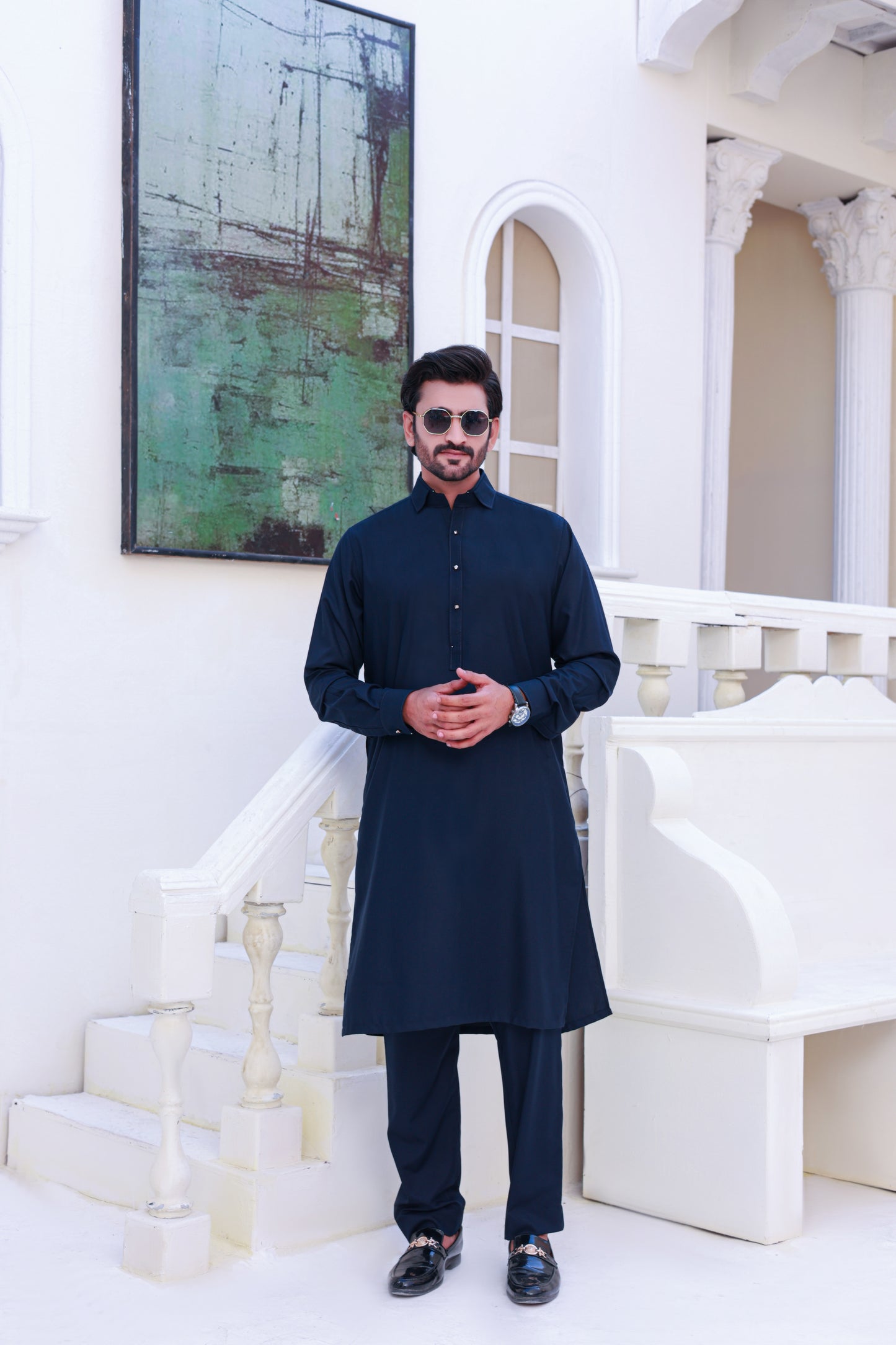 Navy Blue Designer Kurta Pajama