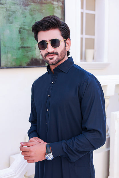 Navy Blue Designer Kurta Pajama