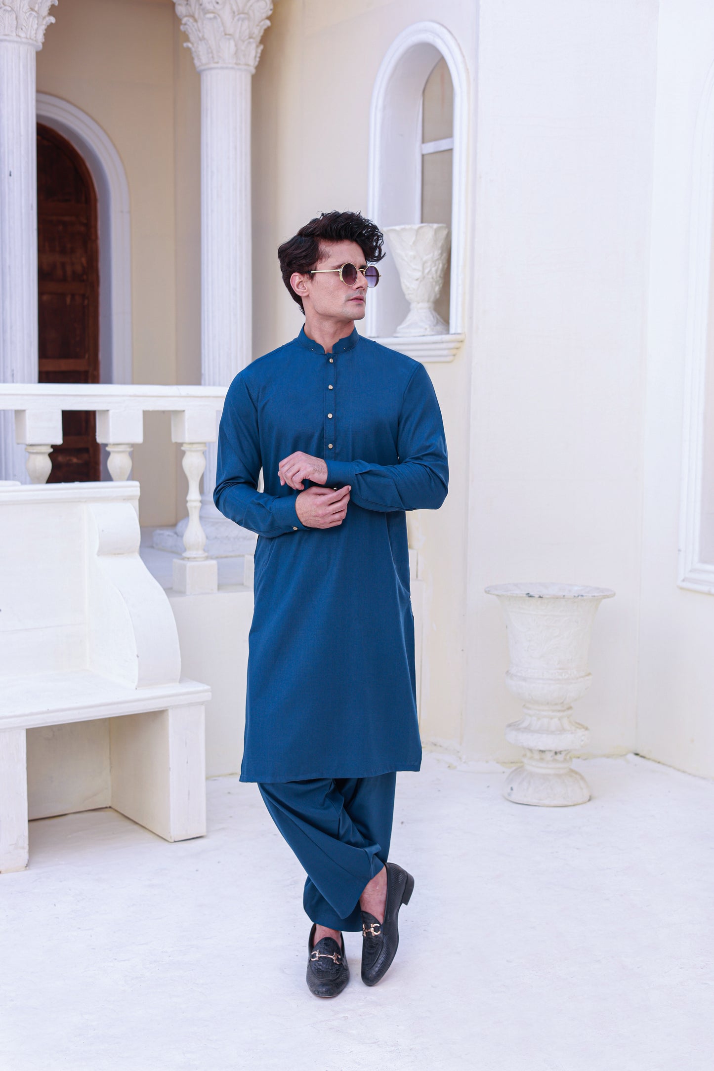 Blue Self Kameez Shalwar