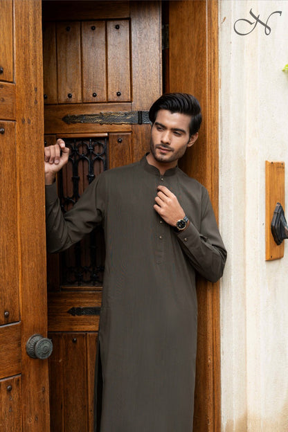 Dark Green Kameez Shalwar