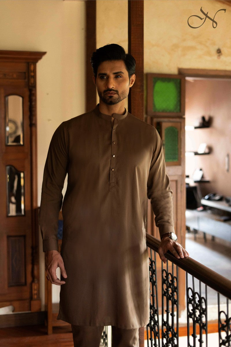 Brown Designer Kurta Pajama