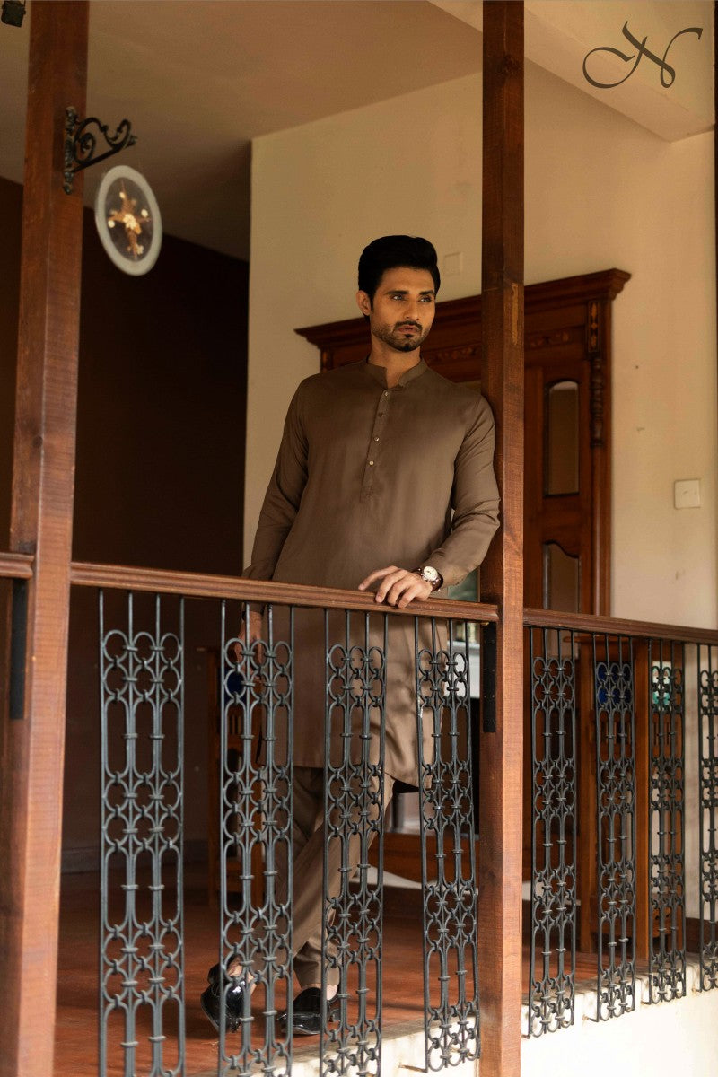 Brown Designer Kurta Pajama