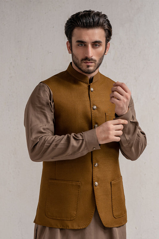 Tan Designer Waistcoat