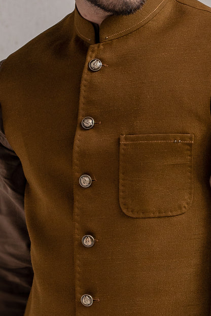 Tan Designer Waistcoat