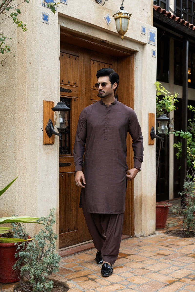 Dark Purple Self Kameez Shalwar