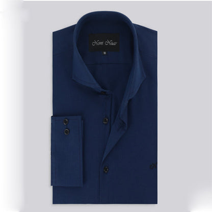 Navy Blue Self Shirt With logo