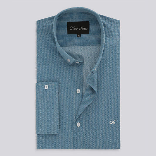 SKy Blue Herringbone Shirt