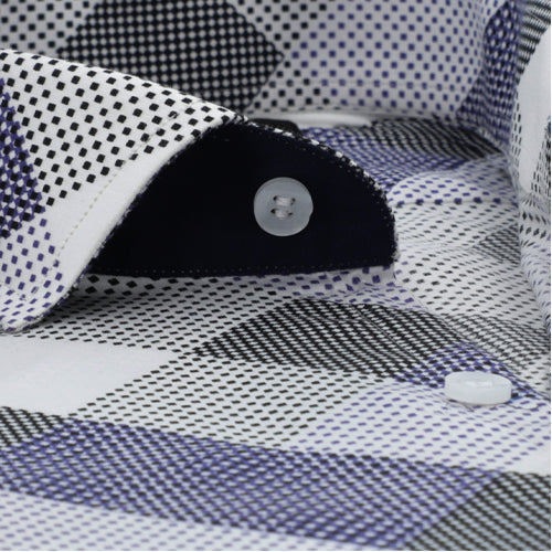 White Cotton Box Checks Shirt