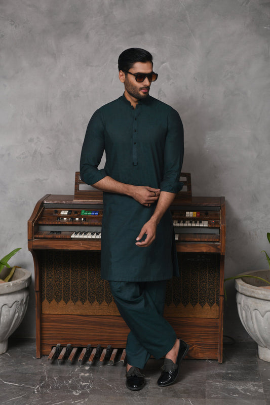 Green Designer Kameez Shalwar