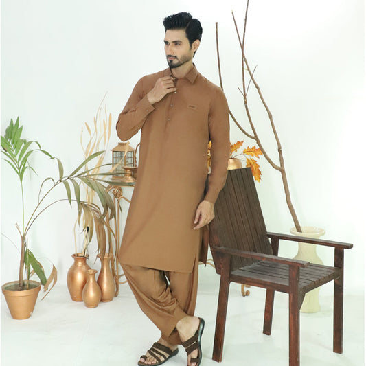 Premium Blended Brown Kameez Shalwar