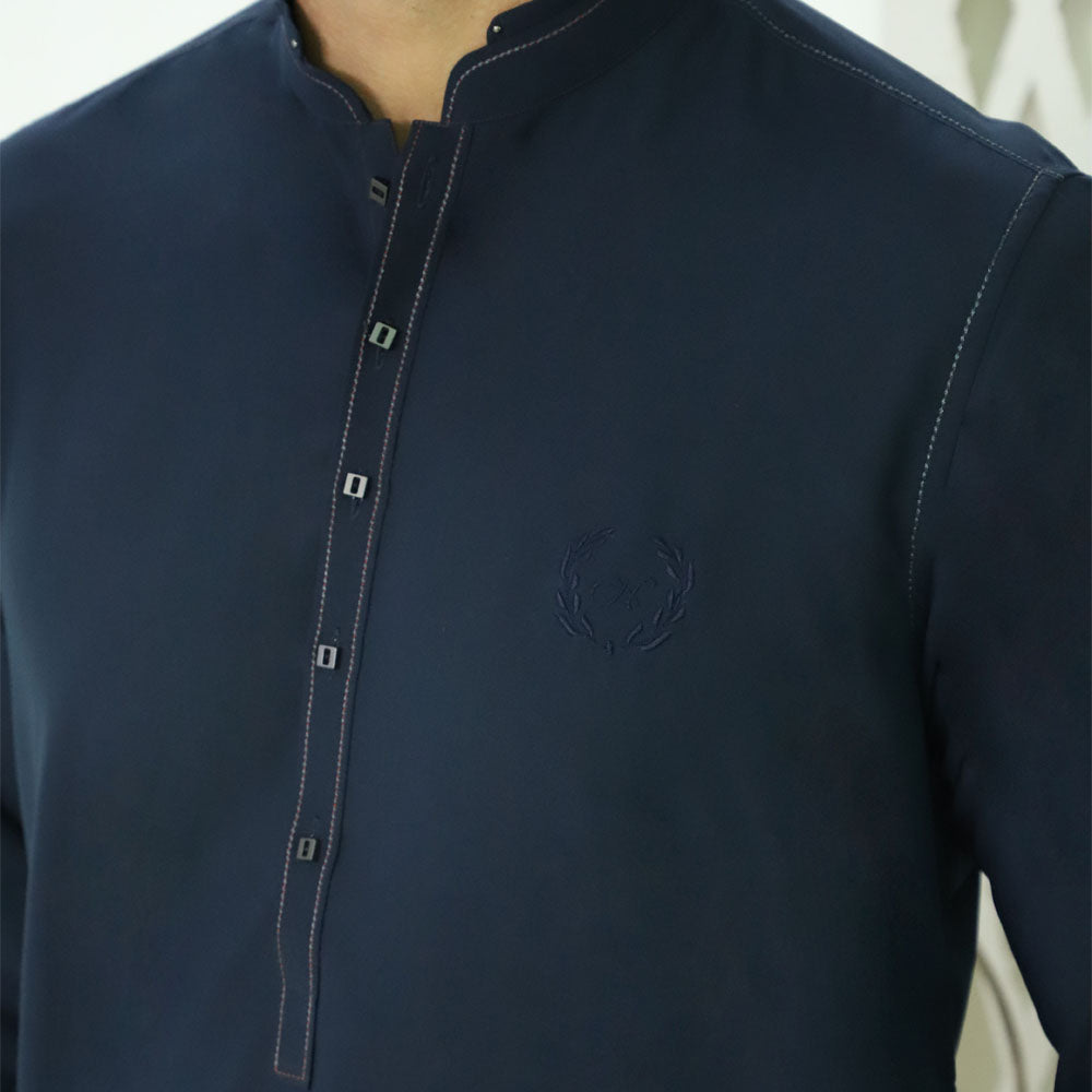 Navy Blue Kameez Shalwar