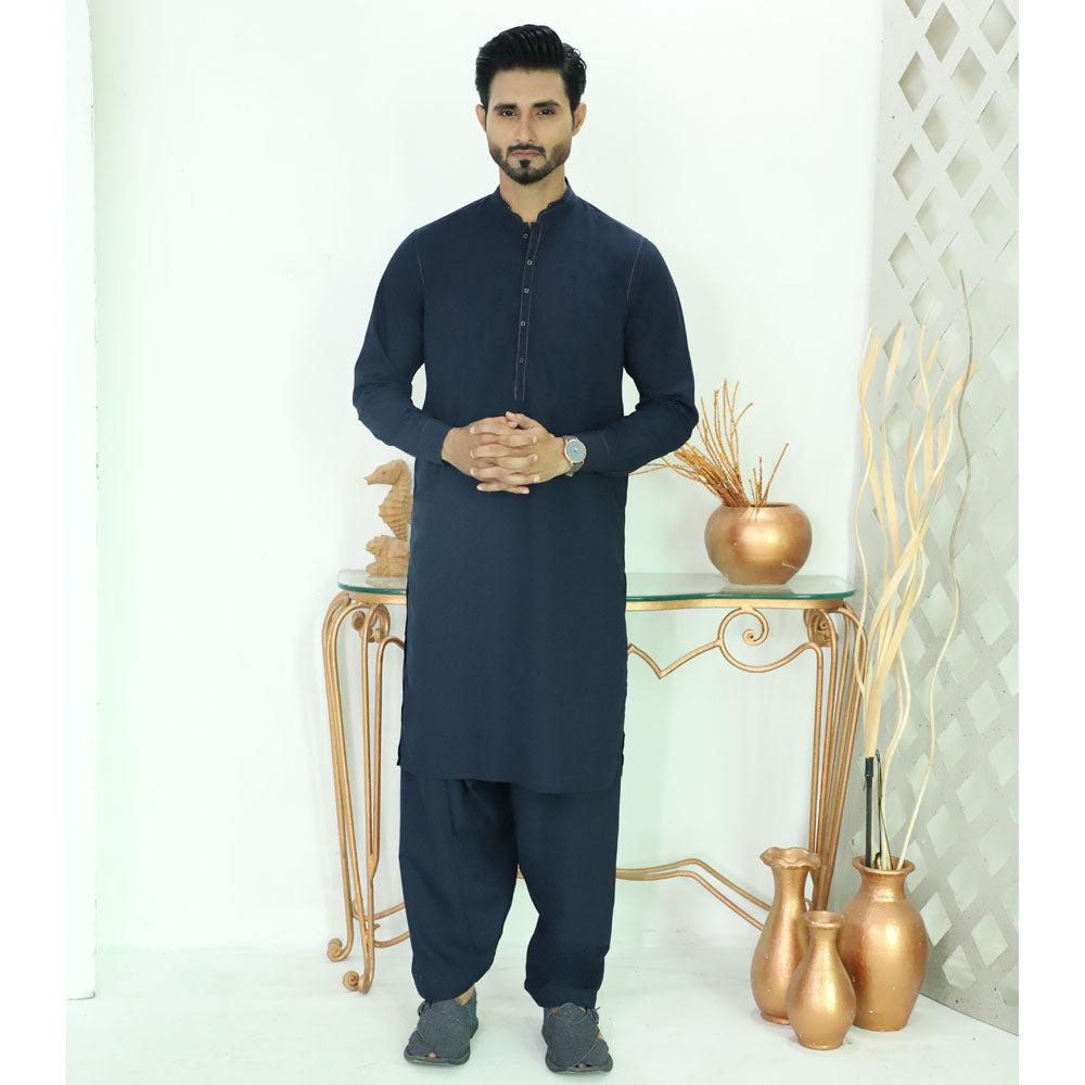 Navy Blue Kameez Shalwar